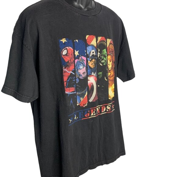 Vintage Mens Black Marvel Legends Comics Crewneck Short Sleeve Shirt XL - Picture 2 of 4